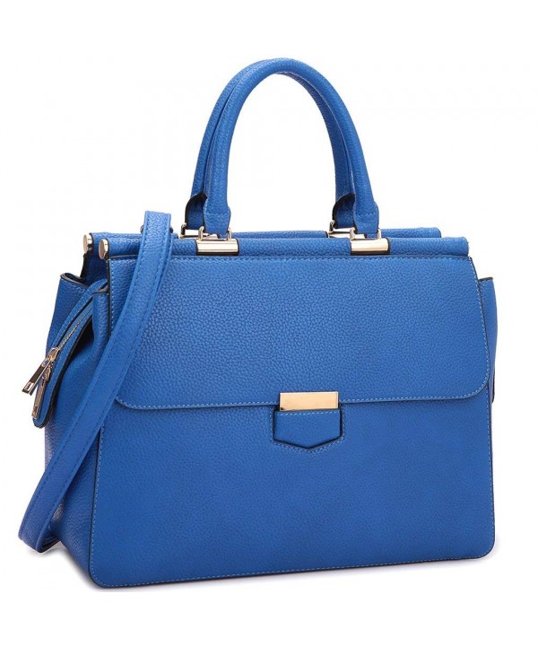 Flapover Briefcase Messenger Removable 6927 Blue