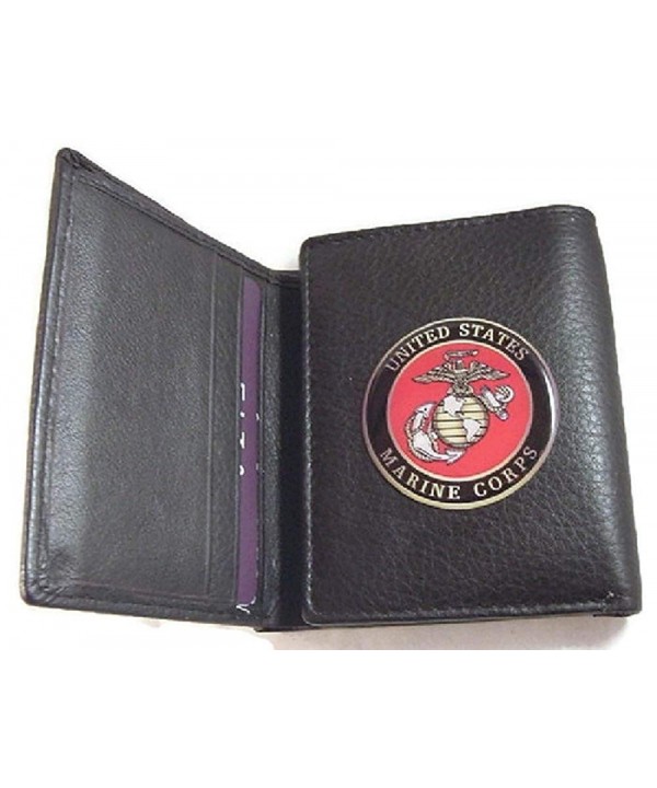 MARINE CORPS GRAIN BLACK WALLET