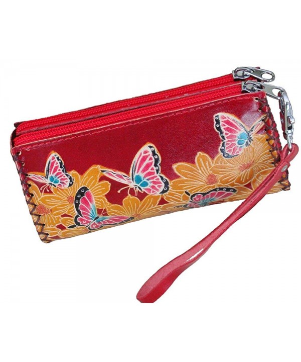 Wristlet wallet Zipper Separate Rooms