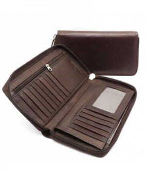 Bifold Leather Checkbook Holder Detachable