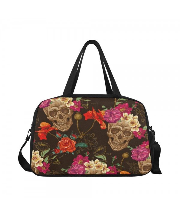 InterestPrint Travel Duffel Compartment Flowers