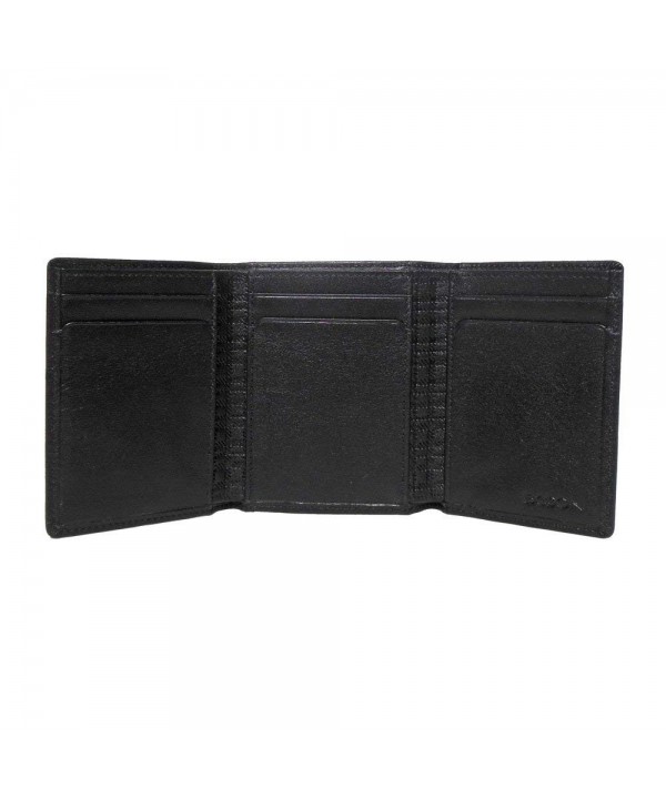 Boconi Grant Trifold Black Leather