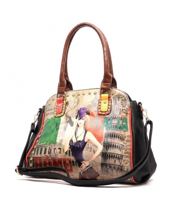 Graphic Rhinestone Shoulder handbag designer