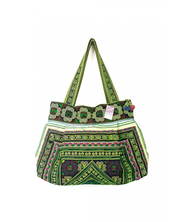 Green Diamond Tribe Embroidered Handbag