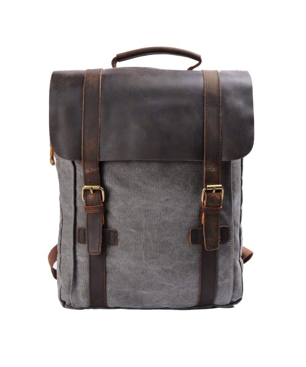 S ZONE Leather Backpack Rucksack 15 6 inch