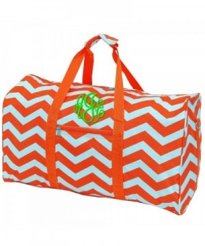 Personalized Orange Chevron Duffle Monogrammed