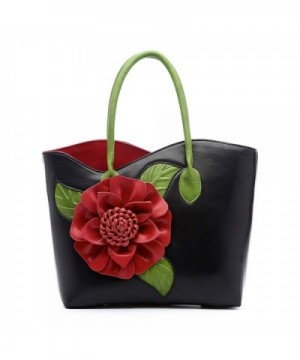 Women Handbag Flower Leather Vanillachocolate