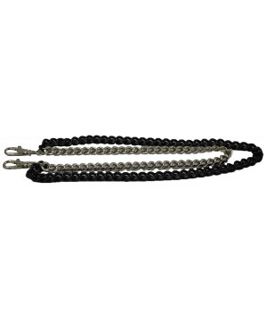 Wallet Pocket 2lines Chain Black