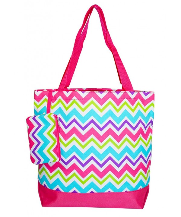 Ever Moda Multi color Chevron Tote