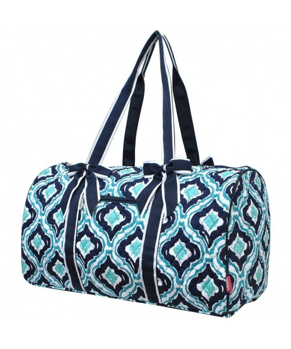 Quatrefoil Print Large Quilted Duffle