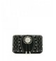 RHINESTONE OSTRICH CONCHO WALLET BLACK