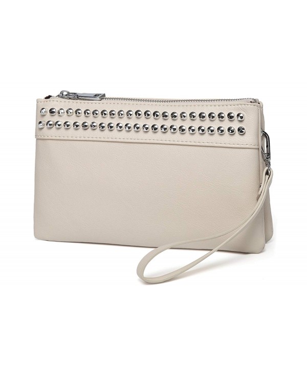 Wristlet VASCHY Leather Crossbody Evening