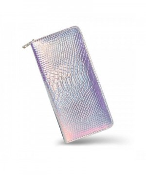 Holographic Wallet Clutch Iridescent Zipper