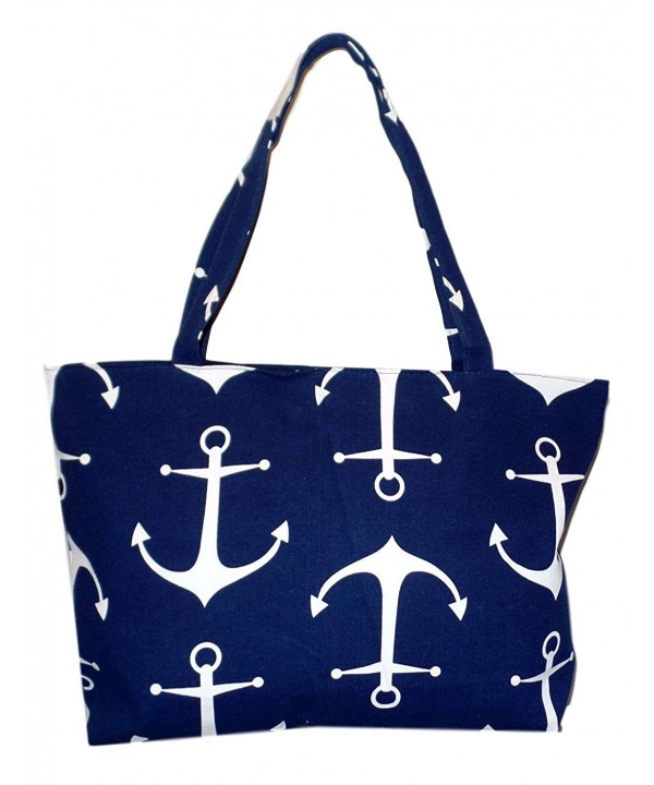 2Moda Anchor Print Zipper Beach