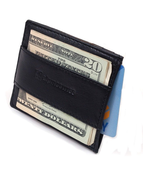 Men's Leather RFID Blocking Cash Strap Minimalist Wallet Money Clip ...