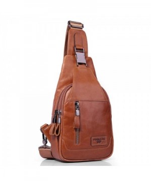 Sling Yellow Leather Chest Backpack