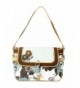 Ivory Tag Leather Fabric Handbag