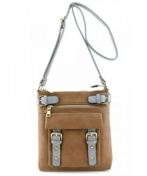 Two Tone Belted Crossbody Brown