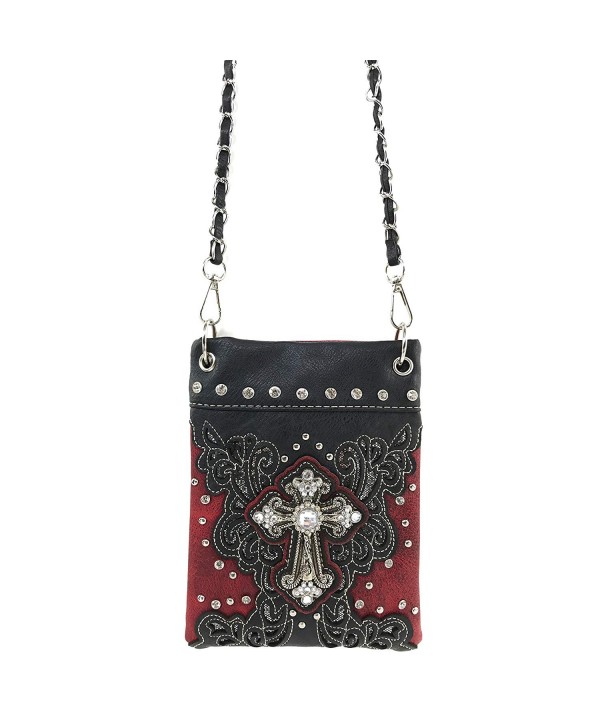 Justin West Rhinestone Floral Messenger