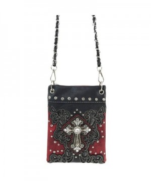 Justin West Rhinestone Floral Messenger