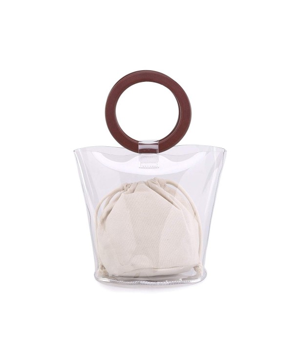 Gallery Transparent Handbags Drawstring Bags White