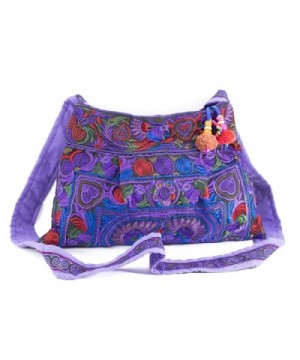 Changnoi Purple Handmade Handbags Embroidered