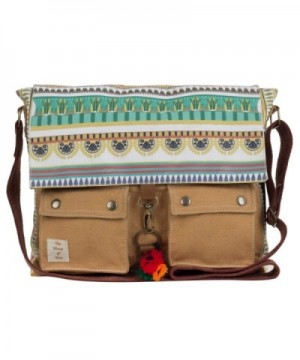 Girls' Printed Canvas Messenger Bag - Multicolour - C011XVE3HRH