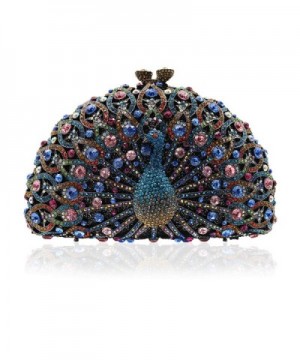 Luxury Crystal Clutches Peacock Evening