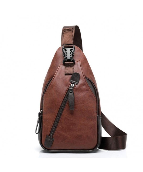 Leather Crossbody Shoulder Backpack KA014BR