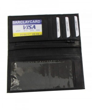 Leather Checkbook Wallet Genuine Cowhide