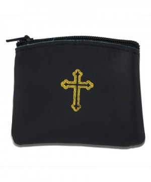 Genuine Leather Catholic Rosary Black
