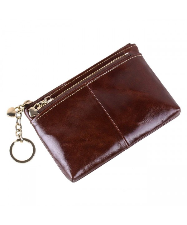 Women's Leather Credit Card Wallet Coin Holder Zipper Purses Small ...