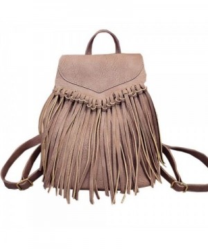 Tassel Leather Backpack Vintage Daypack