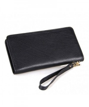 Men's Clutch Long Wallet Leather Wristlet Wallet with Zipper BG-46 ...