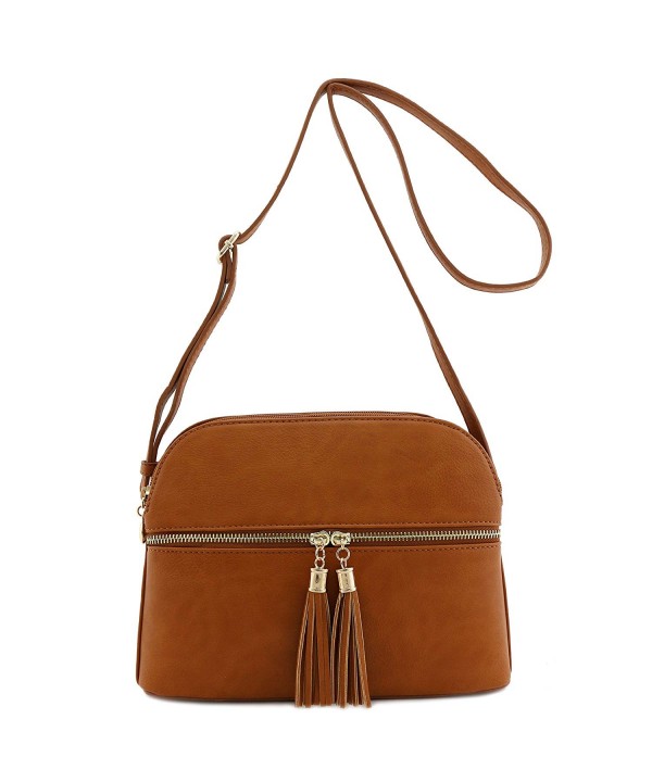 Double Tassel Accent Medium Crossbody