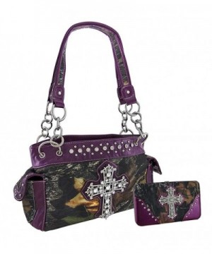 Forest Camouflage Rhinestone Wallet Purple