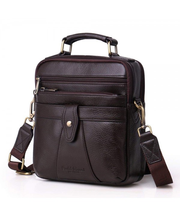 Langzu Handmade Messenger Shoulder coffee 6013