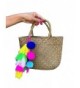 Straw Pom Tassel Small Tote