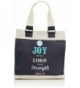 Retro Blessings Navy Canvas Tote