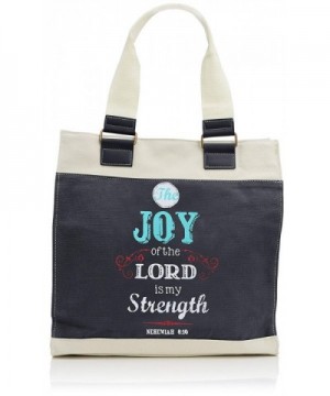 Retro Blessings Navy Canvas Tote