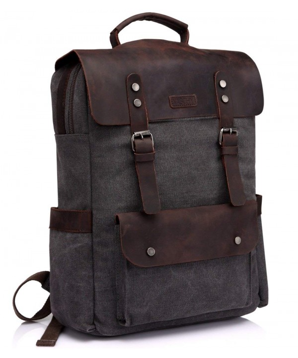 Vaschy Leather Backpack Rucksack Compartment