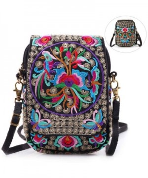 Embroidery Flowers Crossbody Messenger Cellphone