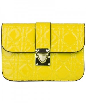 Yellow Quilted Womens Clutch Wallet