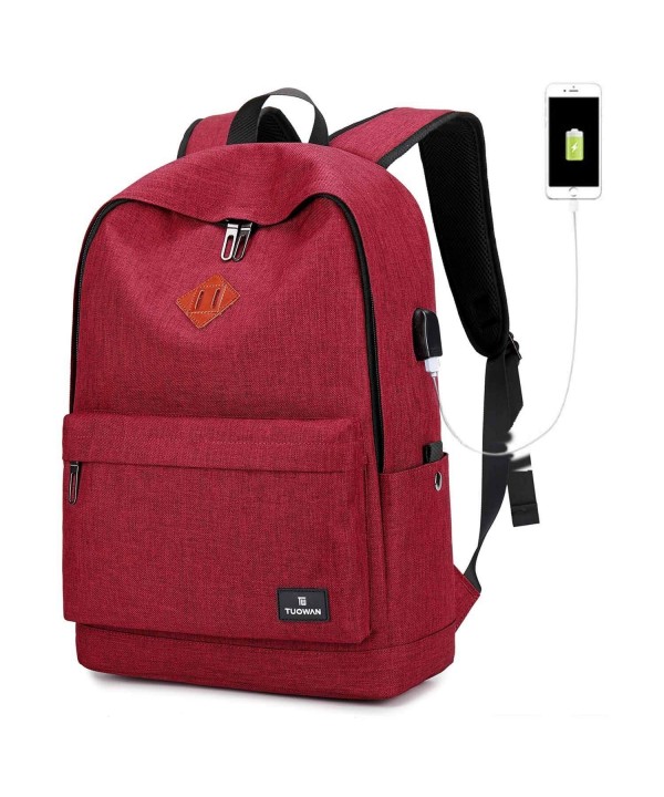 Canvas College Backpack Bookbag Charging