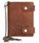 Genuine Leather Bikers Wallet Metal