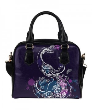 InterestPrint Peacock Leather Shoulder Handbag