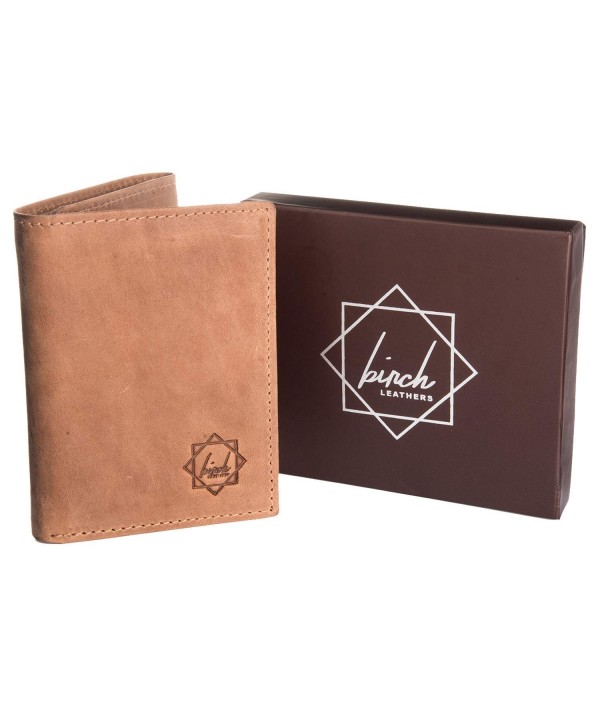 RFID Leather Trifold Wallets Men