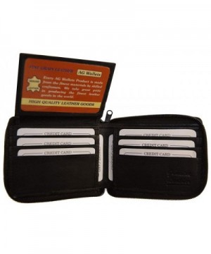 Wallets Leather Zipper Around Window