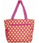 Polka Travel Tote Pink Green