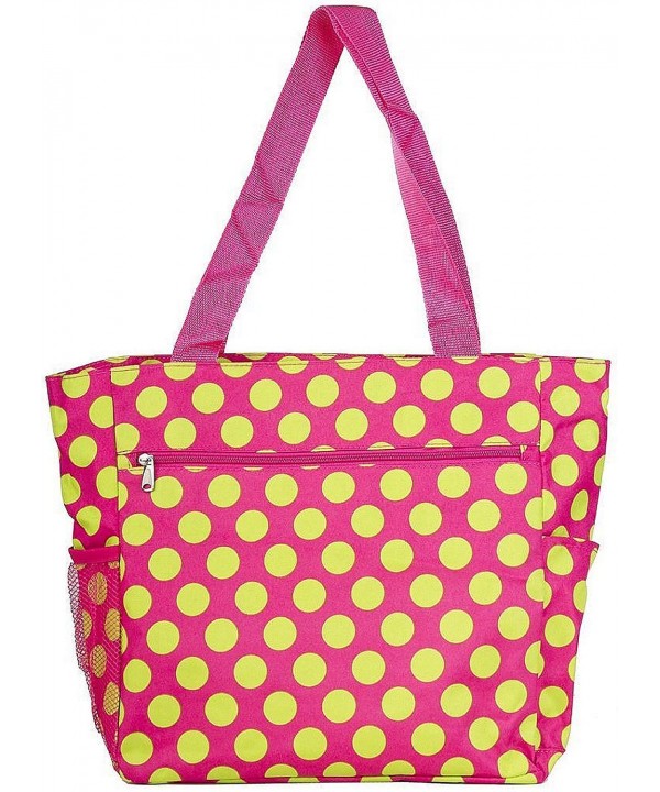 Polka Travel Tote Pink Green